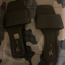 Black Flat Sandals 