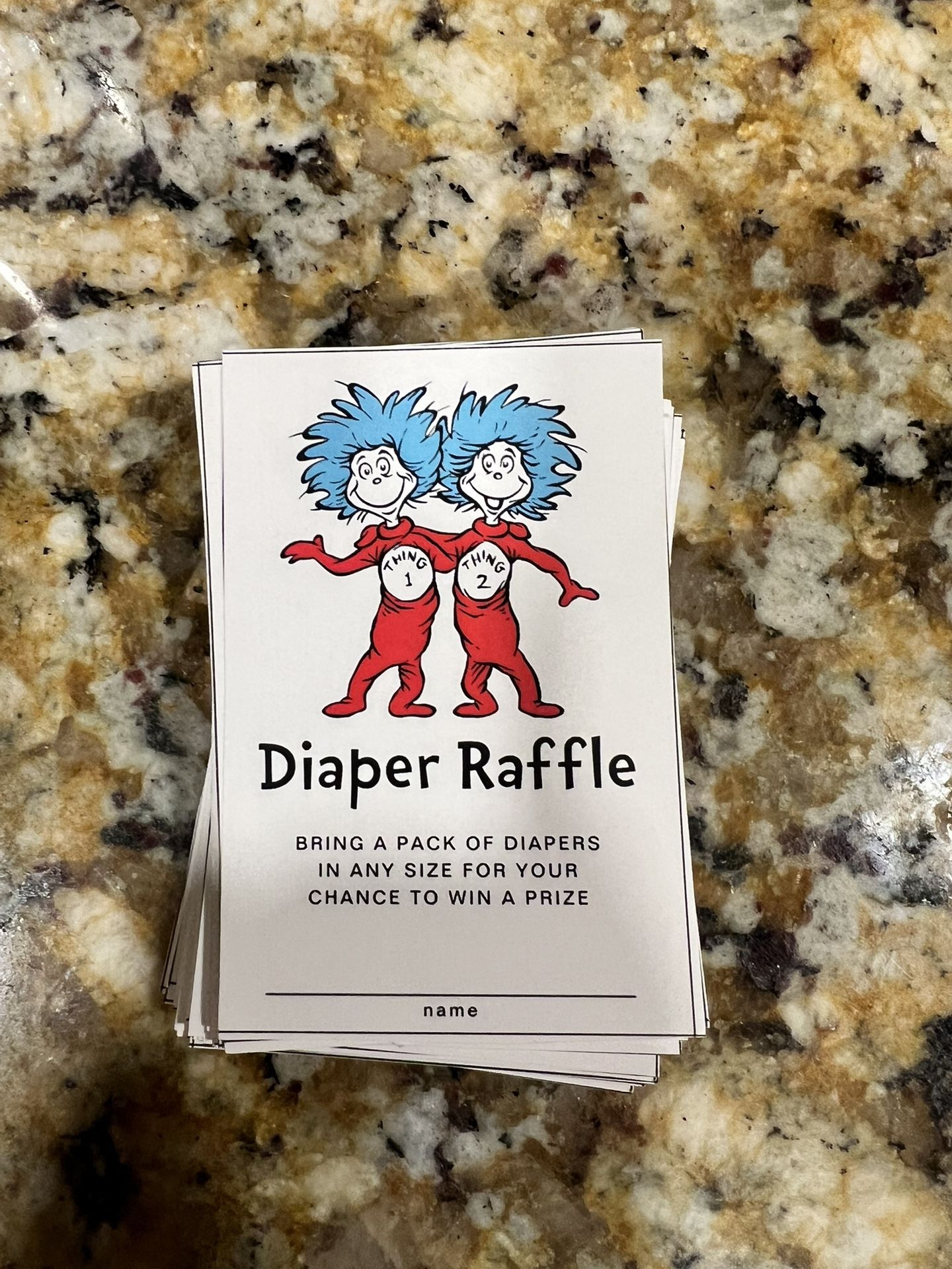 Thing1 &2 Diaper Raffle Tickets