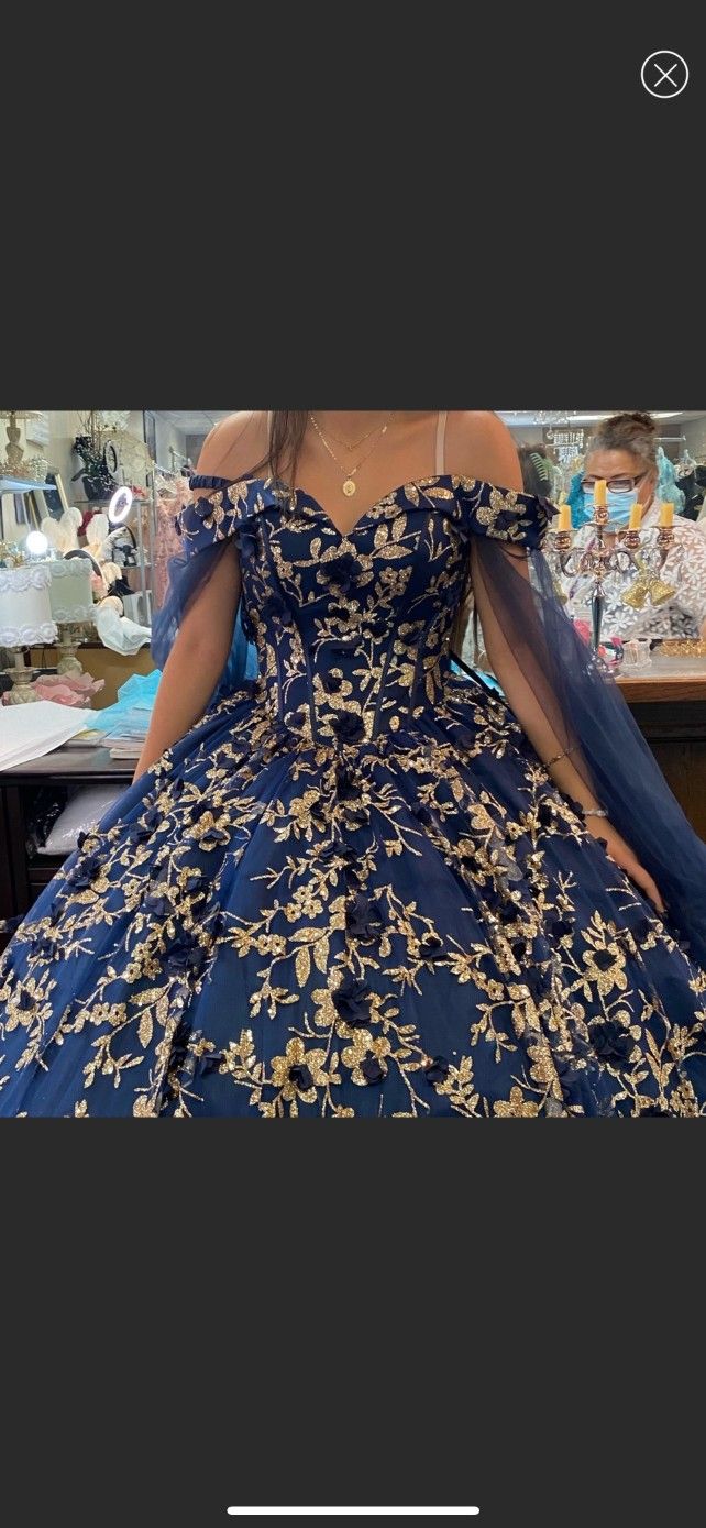 Navy Quinceanera Dress 