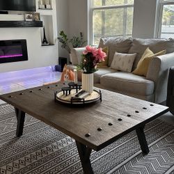 Solid Wood Table And Side Table