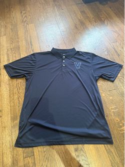 Champion Villanova V Logo Navy Blue Polo Shirt Large