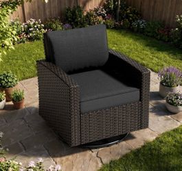 Patio Furniture Set-30% Thicker Wicker-Luxury1 Piece PatioWicker Outdoor Patio Conversation Set with Extra Wide & Thick Cushions, Swivel Rocking Chair