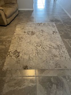 Modern 5x7 Area Rug – Cream/Gray Neutral Design