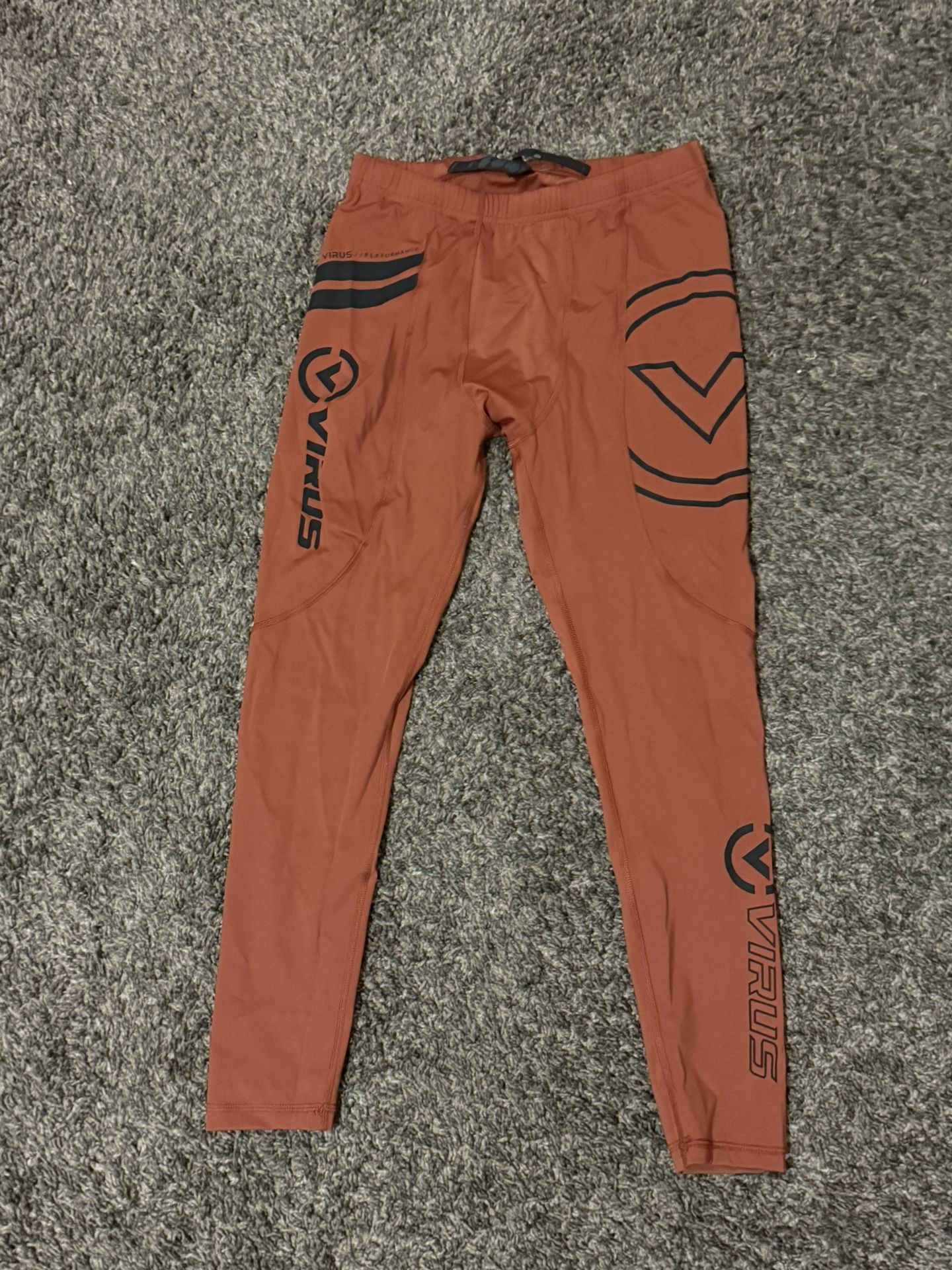 virus orange compression pants