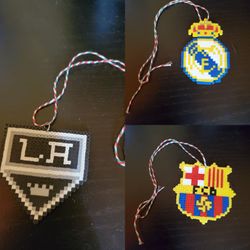 Team Logo Christmas Ornaments..Barcelona, Real Madrid, Los Angeles Kings. Soccer Hockey jersey Messi