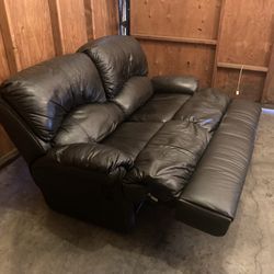 Real Leather Recliner Loveseat Couch - Free Delivery 