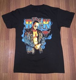 BRAND NEW Black vintage WWF The Rock graphic tee (SIZE: SMALL LARGE) AUTHENTIC- $25