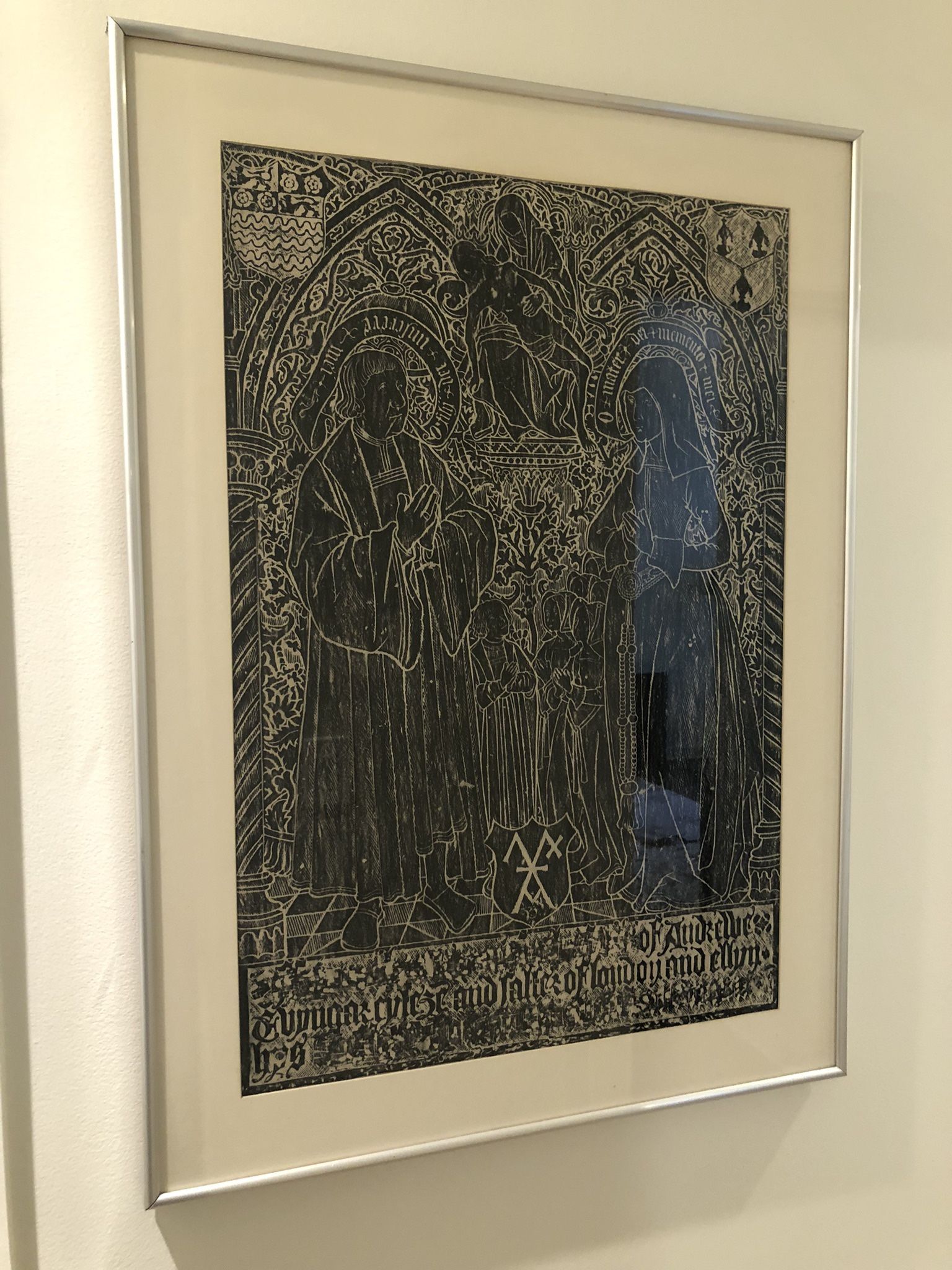 2 Vintage Brass Rubbing Art Pieces