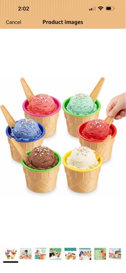 Ice Cream Bowl and Spoon Set of 6