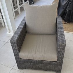 Outdoor resin couch and two chair set