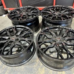  4x GM OEM Gloss Black 20 Spoke C8 Corvette Stingray Wheels Set 2020-2027 Q9I