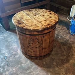 Rare Vintage Wisconsin Cheese Barrel Table