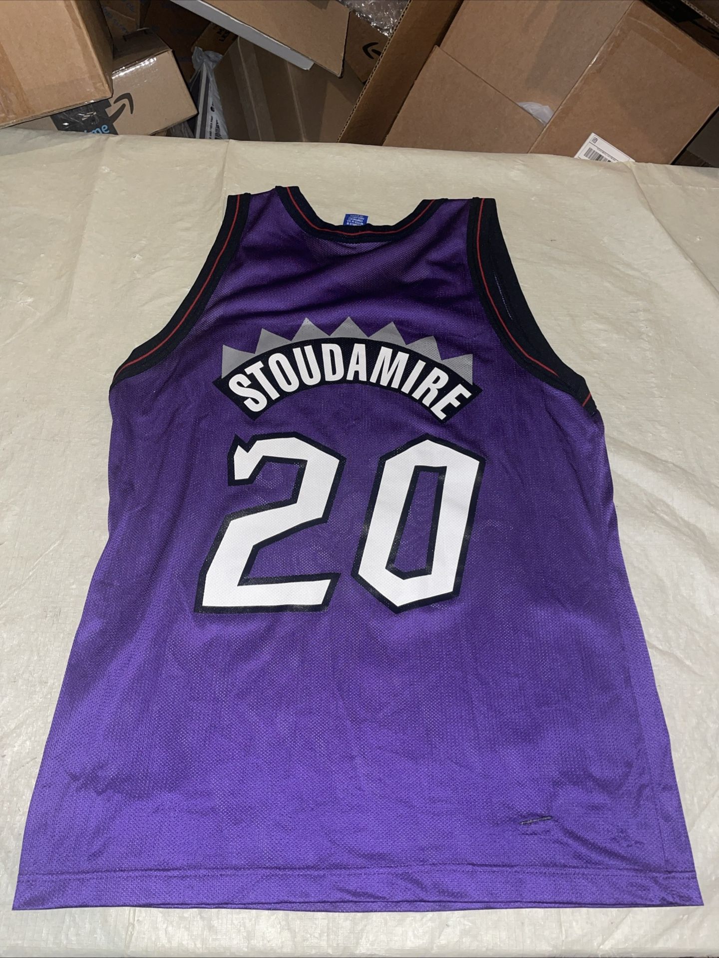 Damon Stoudemire Toronto Raptors Purple Vintage Champion Jersey Mens 44 L Euc