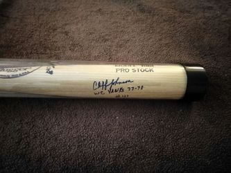 Authentic cliff Johnson signed 1977&1978 NY Yankees Louisville slugger with c.o.a