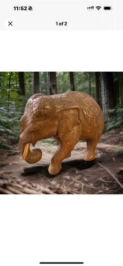 Vintage Indian Wooden Elephant From 1950’s