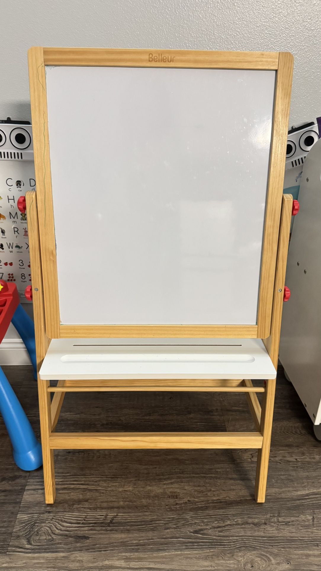 Kids Wooden Easel With A Little Stool Set