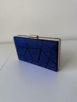 Elegant Blue Crystal Clutch