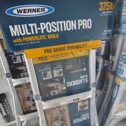 NEW Werner 14 FT Reach Multi Position Aluminum Ladder Telescoping