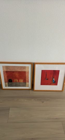 Set of 2 Framed Abstract Art Prints