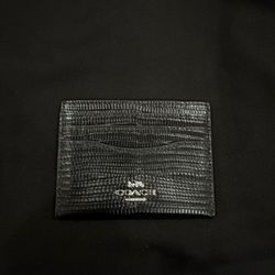 coach snake print slim card case