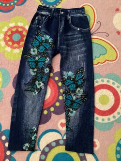 Blue Butterfly Leggings/jeans