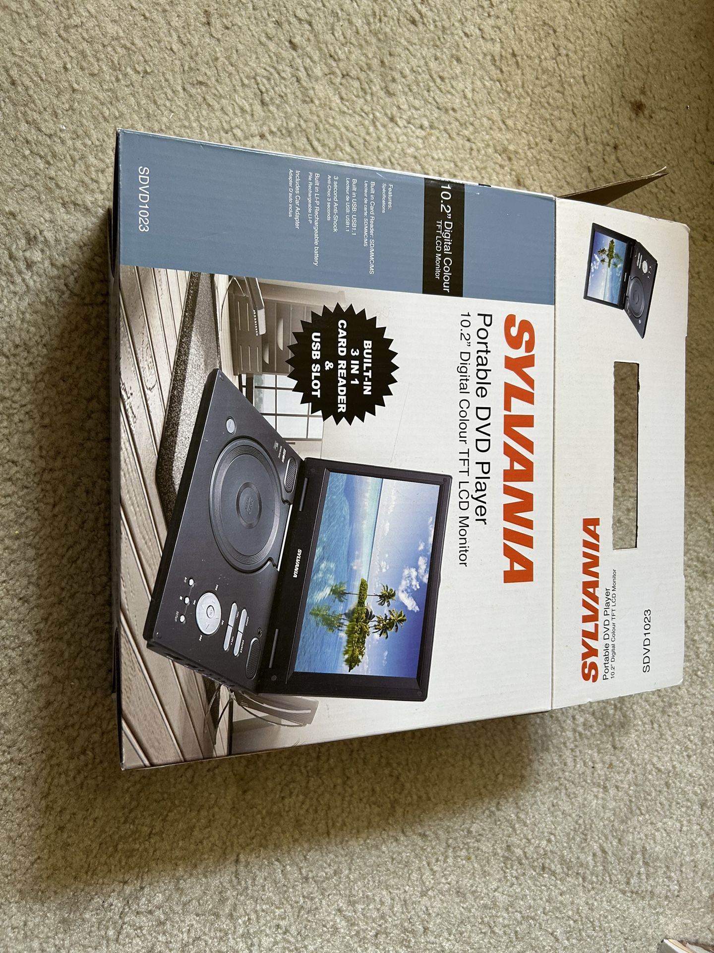 Sylvania SDVD1023 Portable DVD Player, featuring a 10.2"