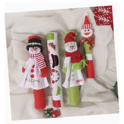 Angoily 4Pcs Kitchen Appliance Handle Covers Christmas Refrigerator Microwave Dishwasher Door Protectors Prevent Stains Fingerprints Easy to Clean Adj