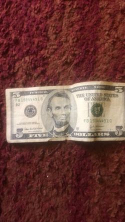 Old 5 dollar bill