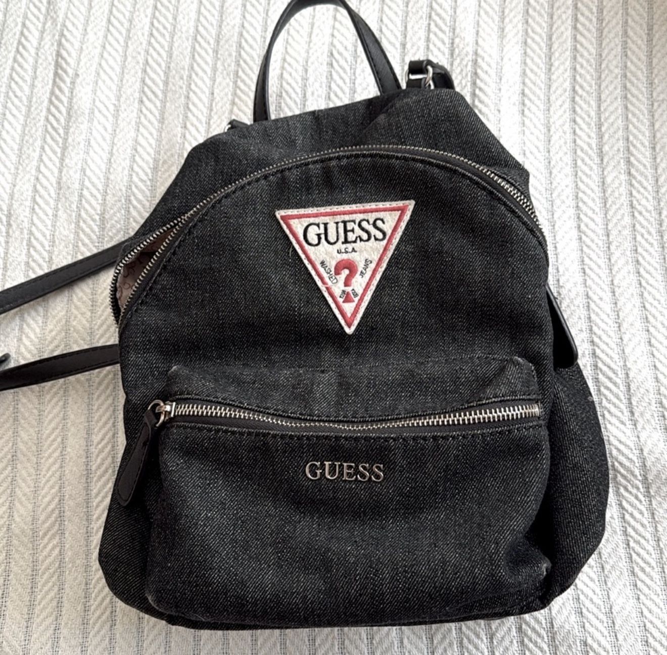 Guess Small Black fabric Women's Backpack