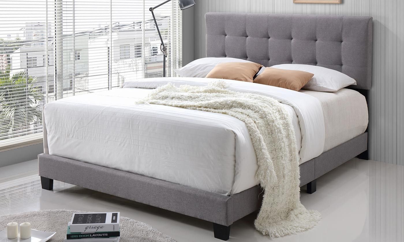 Brookfield Fabric Upholstered Bed Charcoal Grey Full