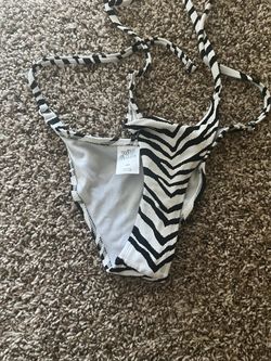 Wild Fable Bikini Bottom XXS Black White Chevron