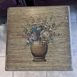 Vintage Hand Painted Accent Table 