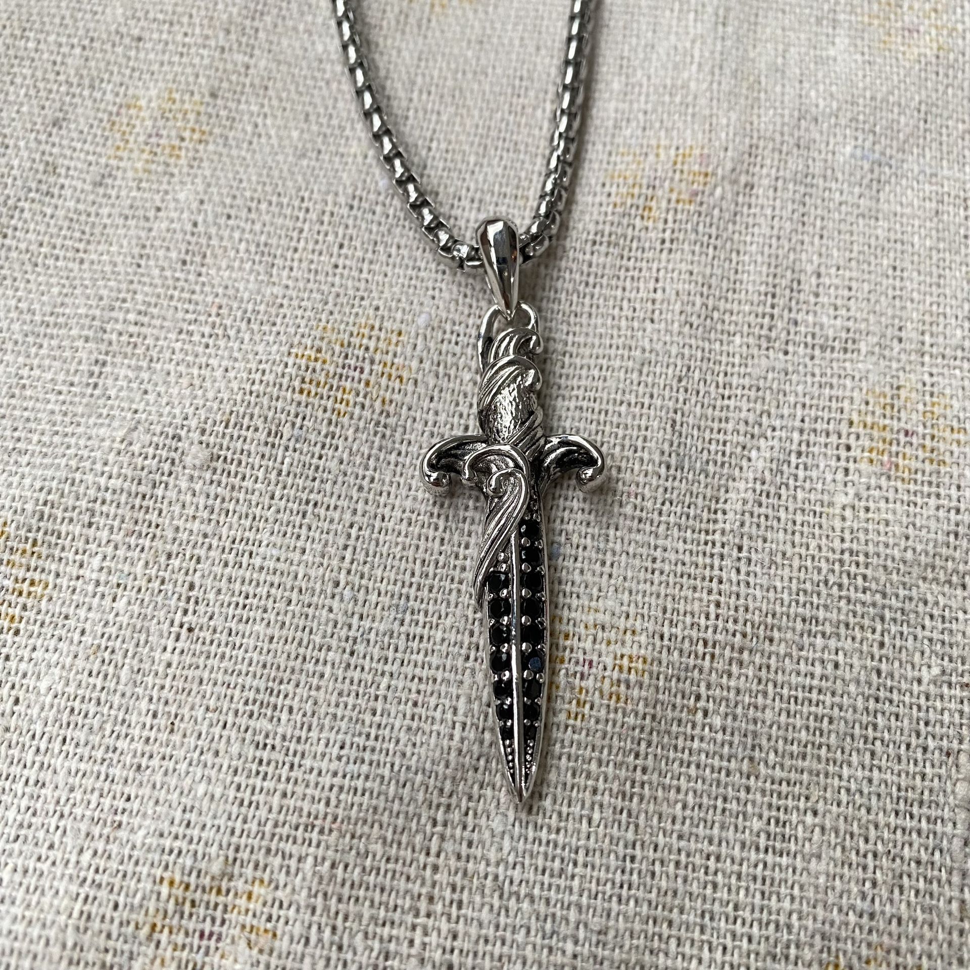 David Yurman Waves Dagger Amulet Necklace