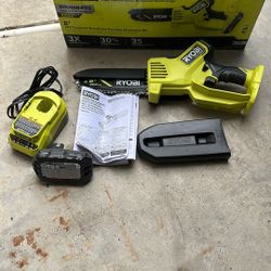RYOBI ONE+ HP 18V Brushless 8 in. Cordless Battery Pruning Mini Chainsaw with 2.0 Ah Battery and Charger