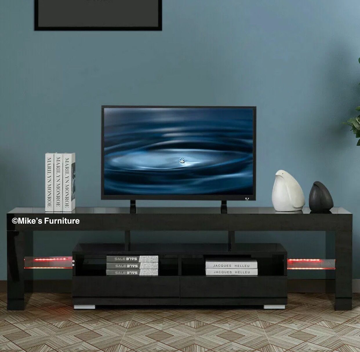 Brand new 63” TV stand entertainment center wall unit with L.E.D lights