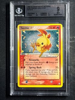 BGS 9 Torchic Gold Star 108/109 EX Team Rocket Returns Holo Pokemon