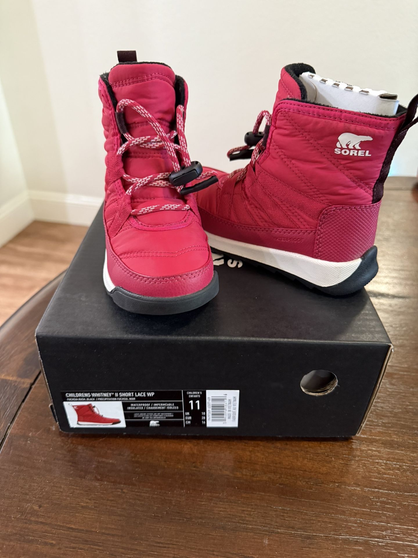 Little Girl Sorel Waterproof Boot Size 11