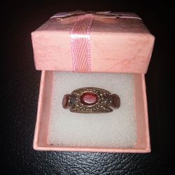 Sterling Silver Garnet Ring 