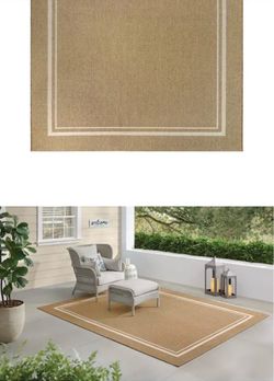 5’-3” x 7’ Indoor Outdoor Area Rug with Border
