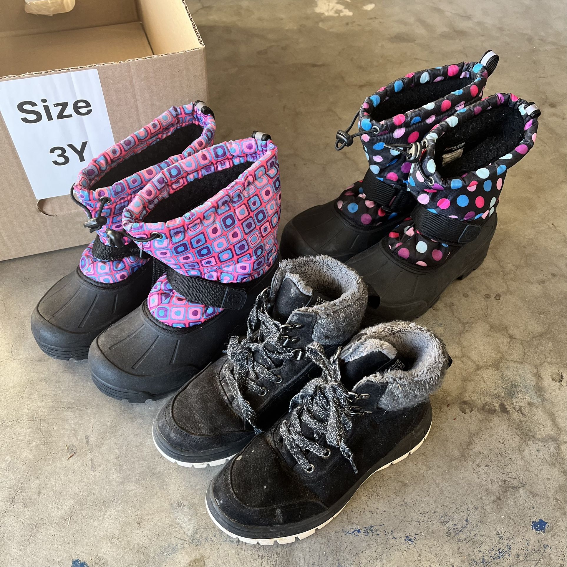 Youth Kids Size 3Y Boys Girls Snow Boots Waterproof Winter Ski Snowboard Outdoor Sports