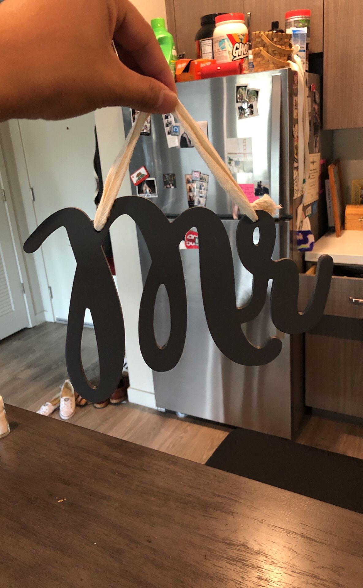 Diy wooden “Mr” and “Mrs” signs