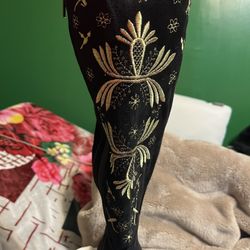 Embroidered Beautiful Black Boots 