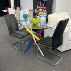 Dining Table Offer🚨Beautiful Multicolor Table & Two Chairs On Sale $199 (Limited Time Only)