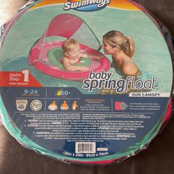 BABY TODDLER SWIM POOL FLOAT WITH CANOPY 