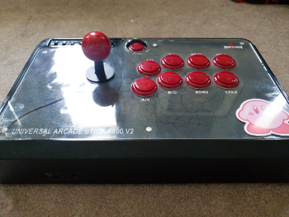 MayFlash Universal Arcade Stick F500 V2, Black/Red with cracked