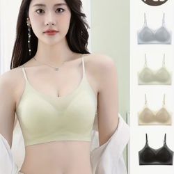 4pcs Women's Seamless Wireless Push-Up Bras - Lightweight  Size Asian M