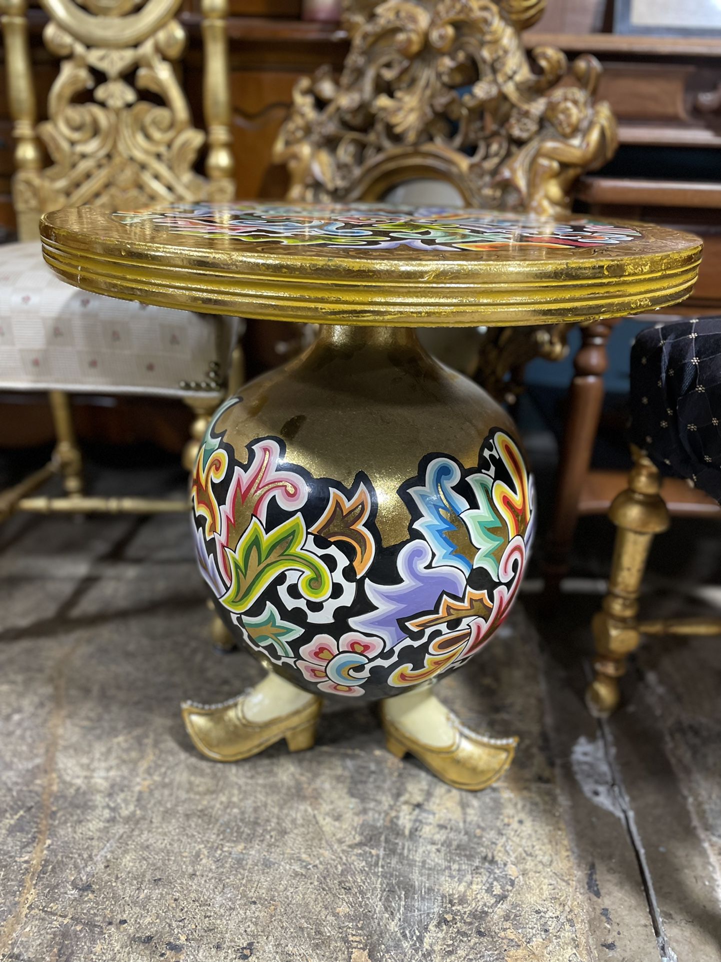 Whimsical Golden Accent Table