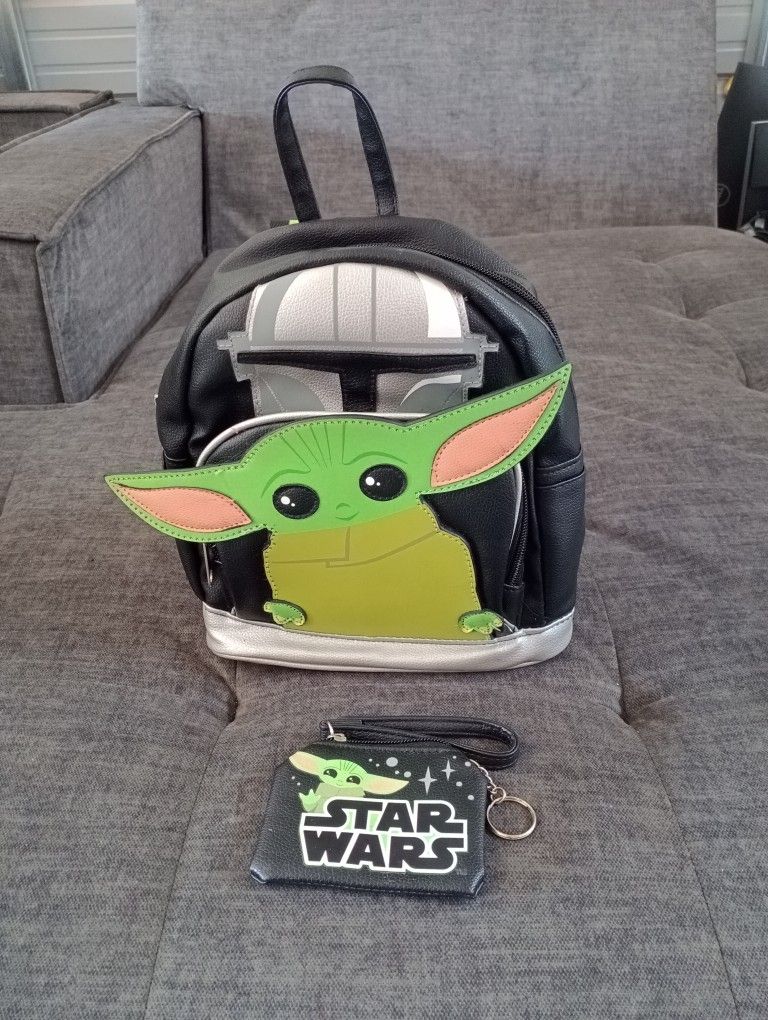 Mandalorian Baby Yoda Mini Backpack Purse Disney Star Wars The Child