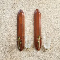 Wall Wood Candle Holders