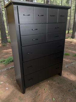 Large Tall Dresser / Chest Real Wood Black Satin 40x18x54 New